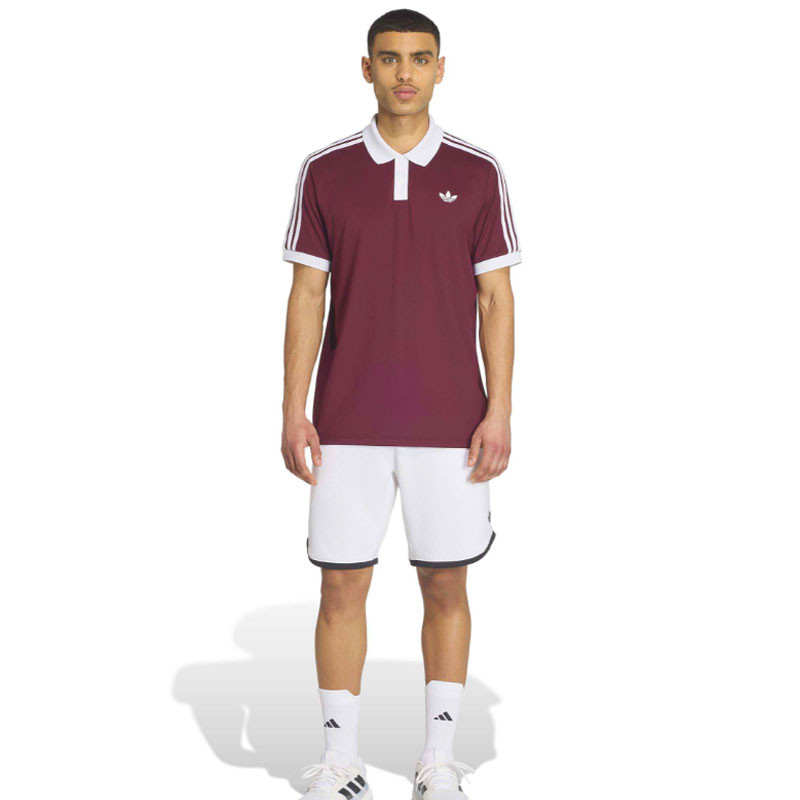 Polo de Tennis Homme Adidas Heritage Legend Classics bordeaux-blanc
