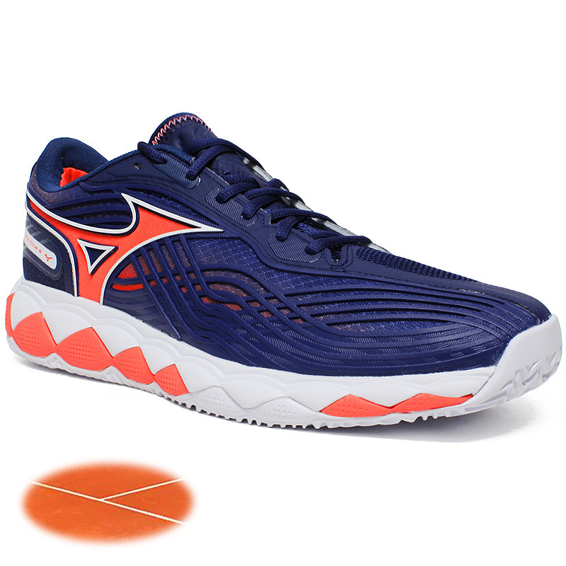 Mizuno Wave Enforce Tour 2 Clay bleu marine-rouge