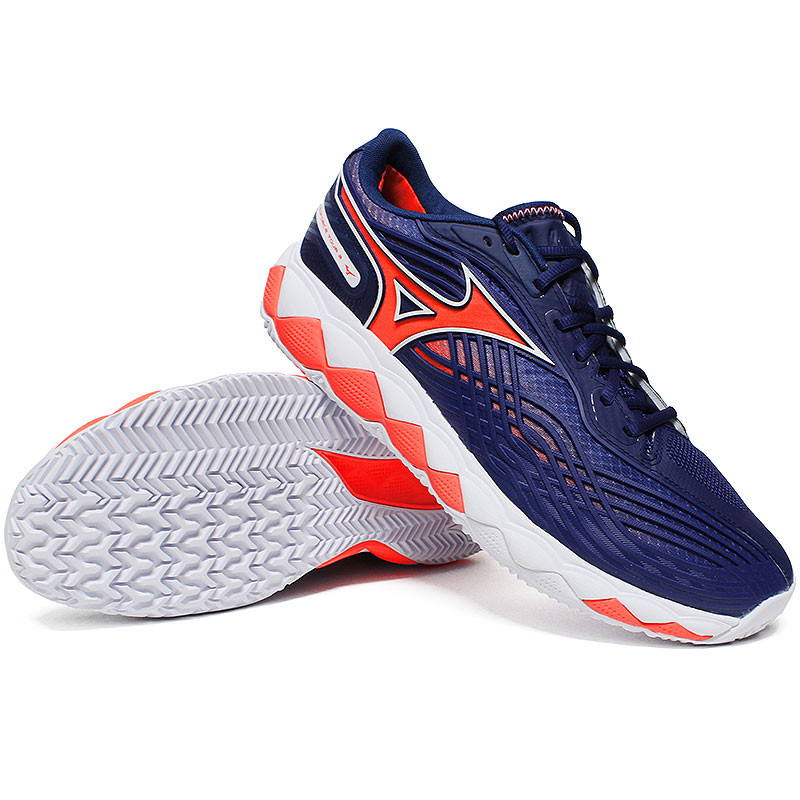 Mizuno Wave Enforce Tour 2 Clay bleu marine-rouge