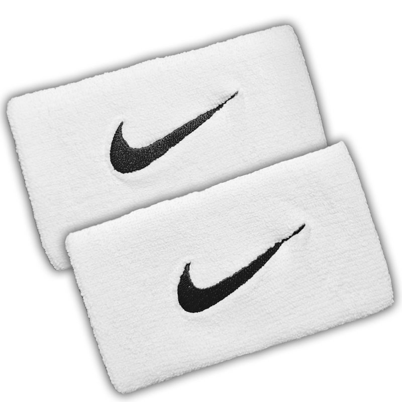 Poignets éponges Nike Double Taille blanc (pack de 2)