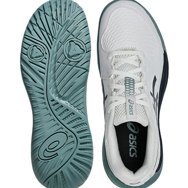 Chaussures de Tennis Enfant Asics Gel-Resolution 9 GS blanc-vert