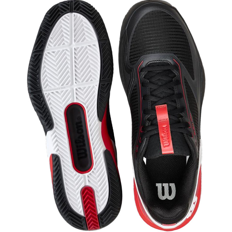 Wilson Rush Pro 5 Clay - Chaussure tennis homme terre battue noir-rouge
