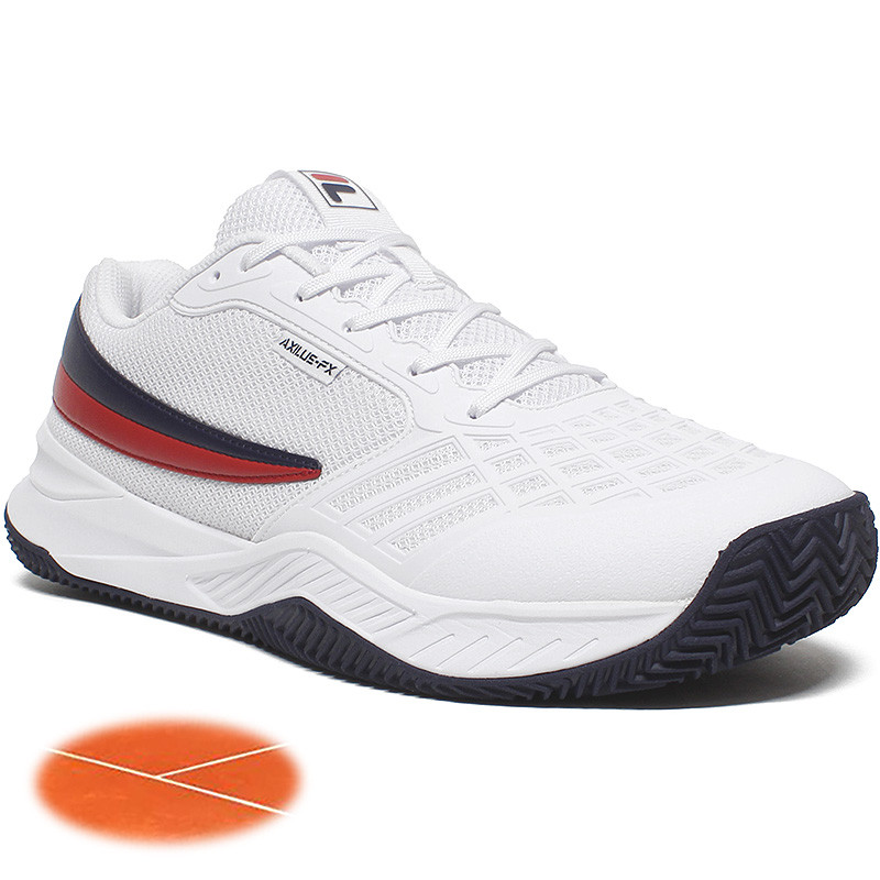 Fila Axilus FX Clay Chaussure tennis homme Blanc-Bleu Marine-Rouge