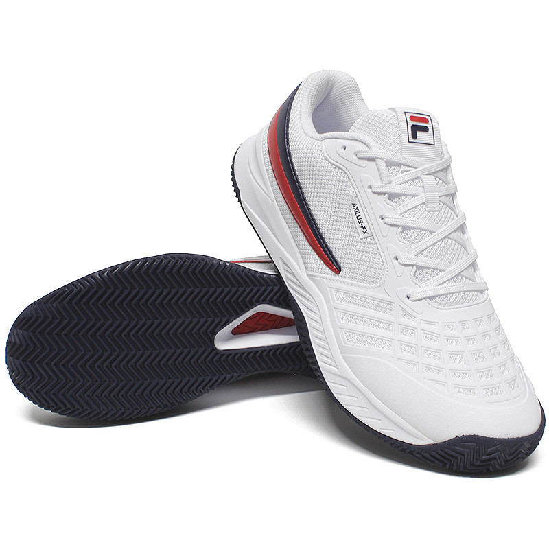Fila Axilus FX Clay Chaussure tennis homme Blanc-Bleu Marine-Rouge