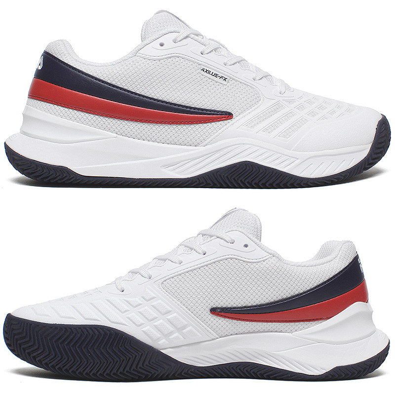 Fila Axilus FX Clay Chaussure tennis homme Blanc-Bleu Marine-Rouge