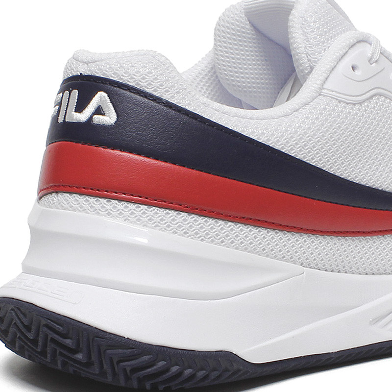 Fila Axilus FX Clay Chaussure tennis homme Blanc-Bleu Marine-Rouge
