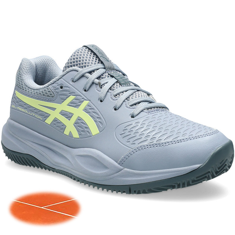 Asics Gel Resolution X Clay junior gris et jaune fluo
