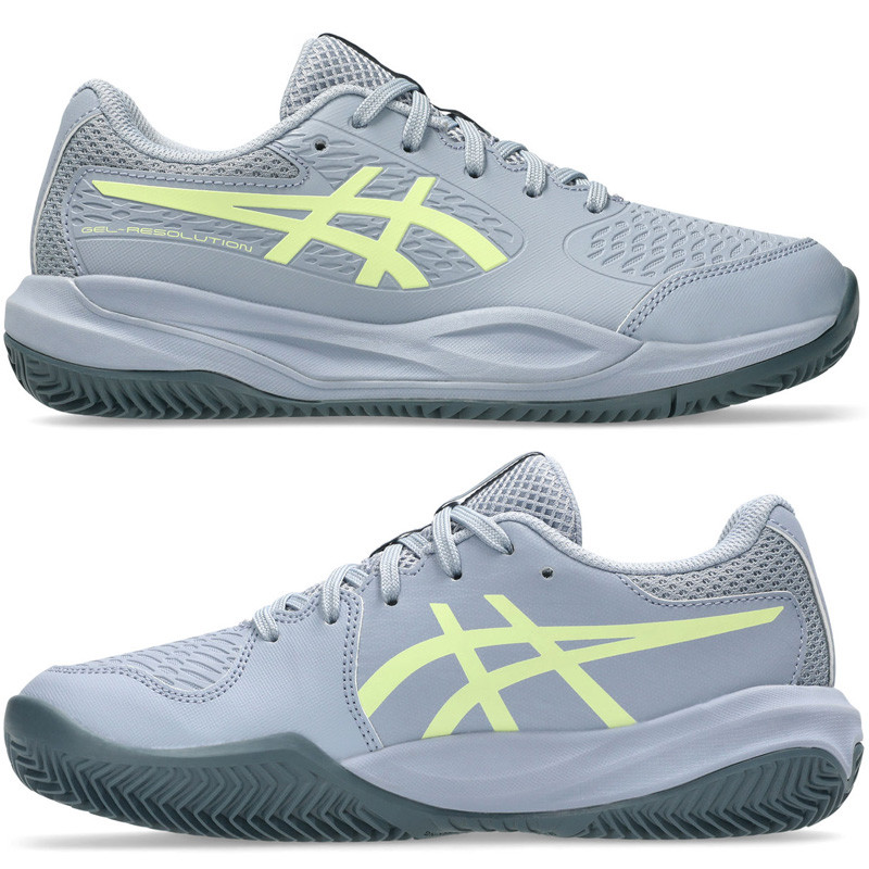 Asics Gel Resolution X Clay junior gris et jaune fluo