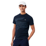 Tee-shirt de tennis Lacoste Sport Ultra Dry imprimé crocodile bleu marine