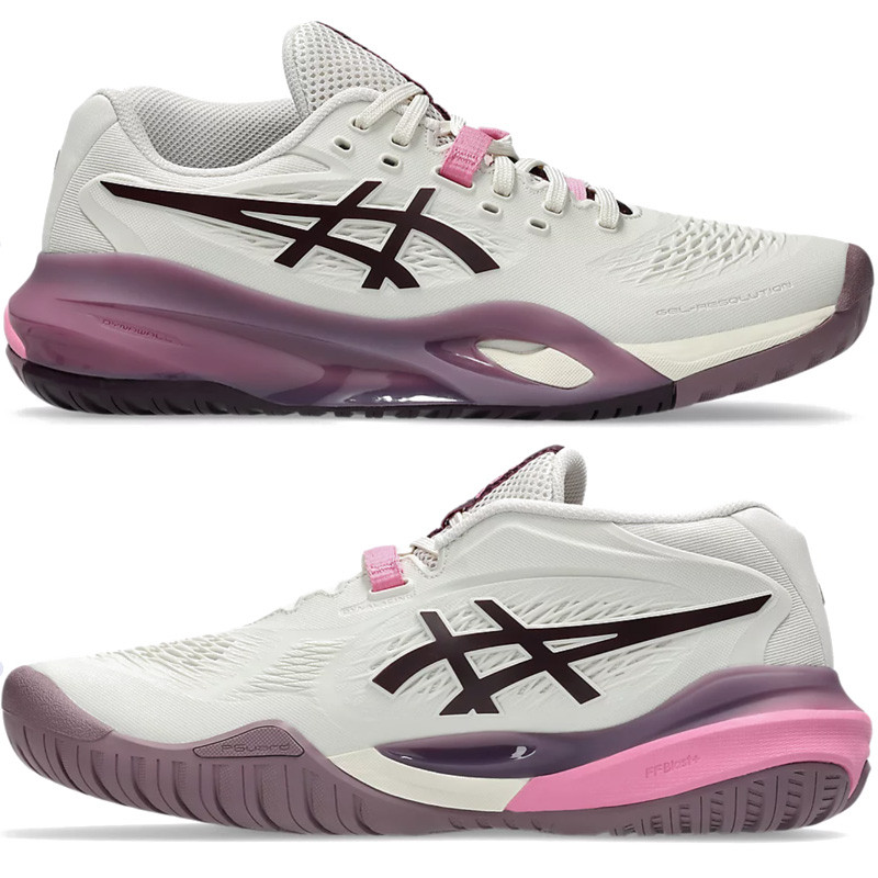 Asics GEL-Resolution X All Court, Chaussure tennis femme beige et bordeaux
