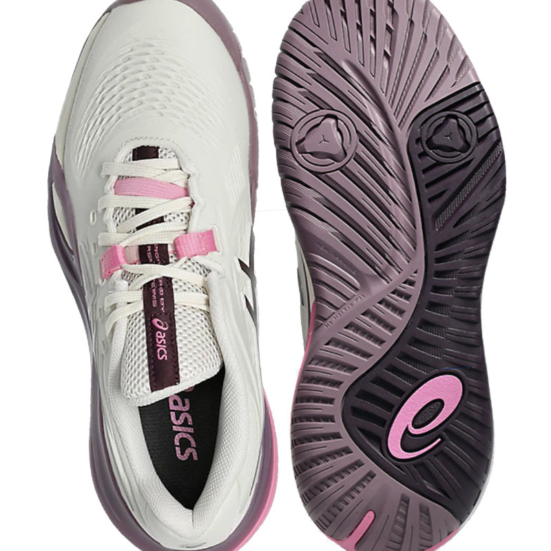 Asics GEL-Resolution X All Court, Chaussure tennis femme beige et bordeaux