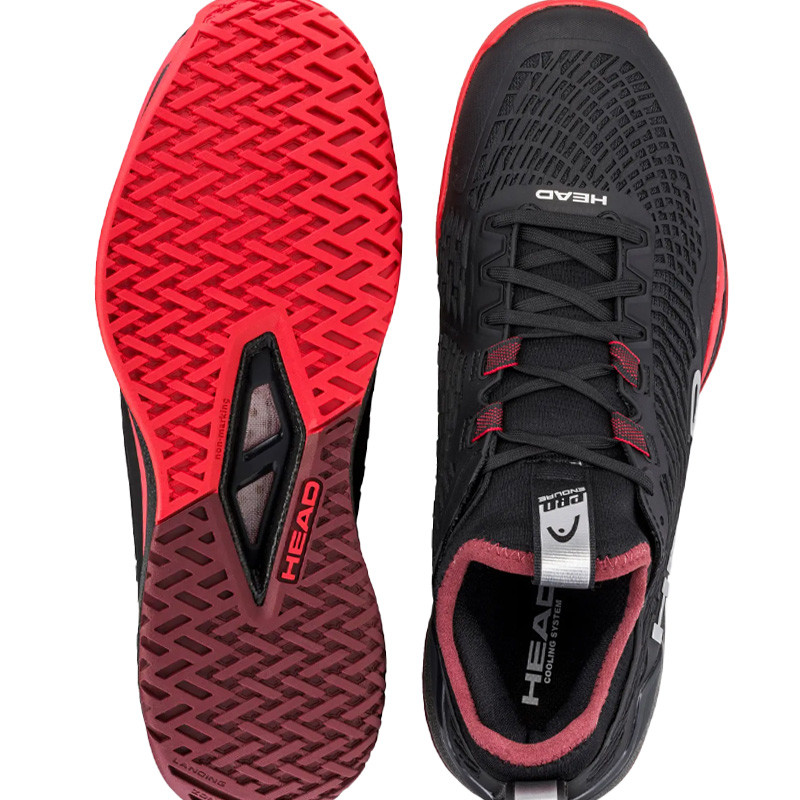 Head Endure Pro - Chaussure tennis homme All Court Noir et Rouge