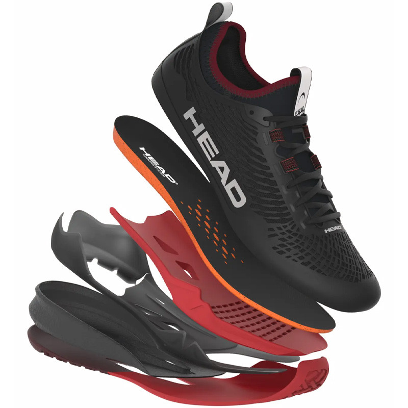 Head Endure Pro - Chaussure tennis homme All Court Noir et Rouge