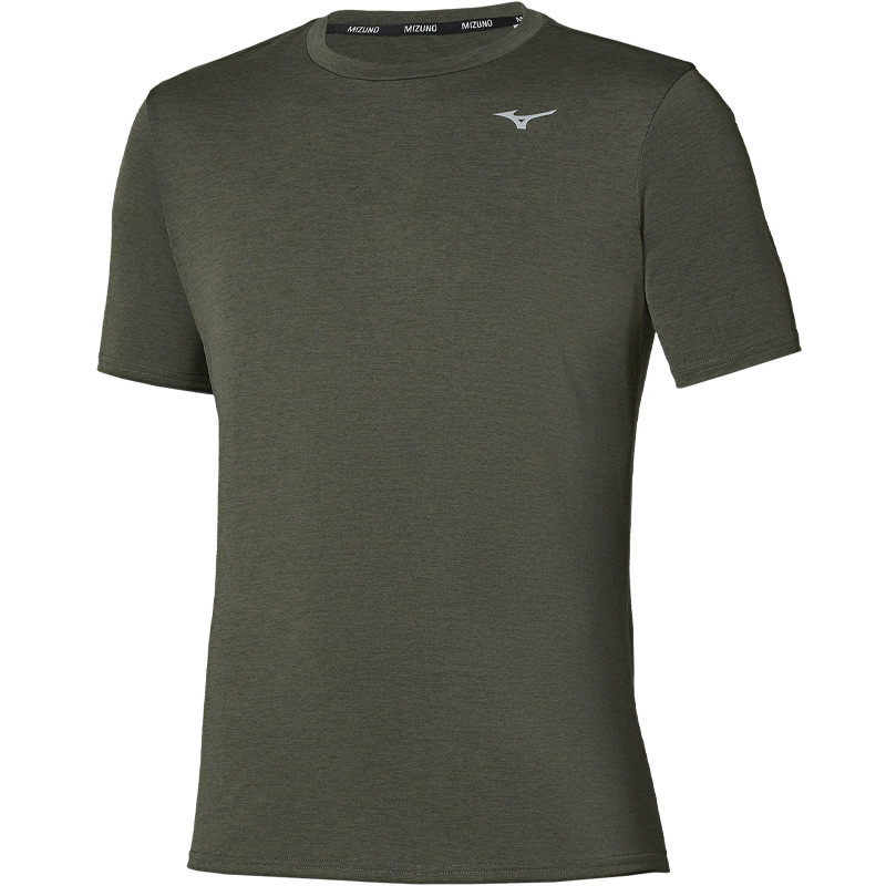 Tee-shirt de sport homme Mizuno Core Impulse Short Sleeve kaki foncé