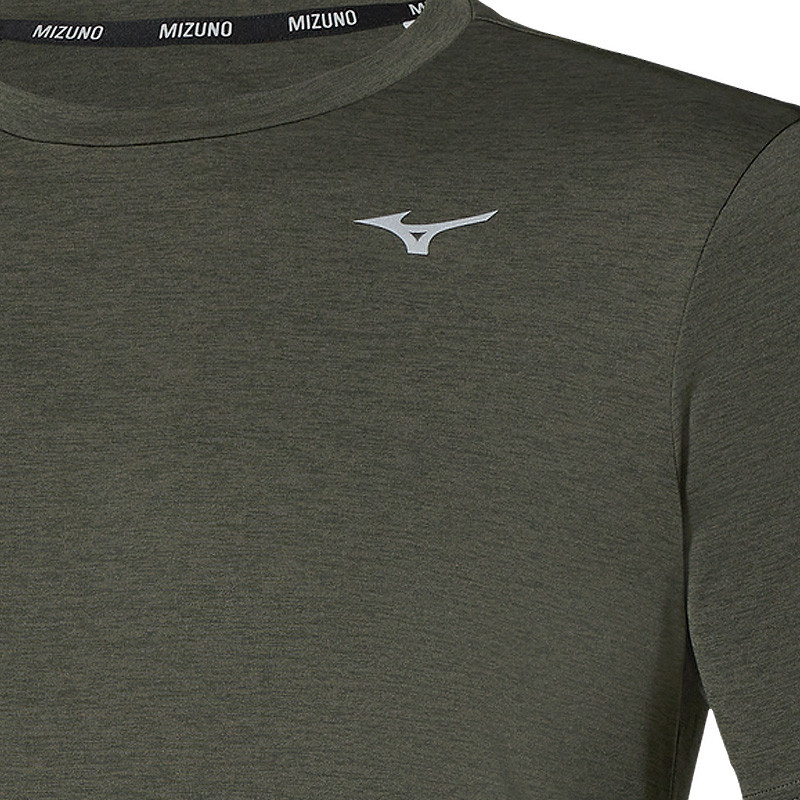 Tee-shirt de sport homme Mizuno Core Impulse Short Sleeve kaki foncé