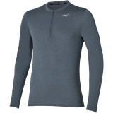 Tee-shirt sport manches longues homme Mizuno Core Impulse Half Zip gris