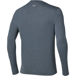 Tee-shirt sport manches longues homme Mizuno Core Impulse Half Zip gris
