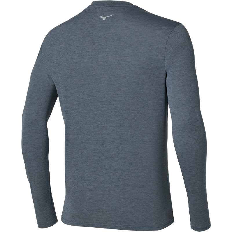 Tee-shirt de sport manches longues homme Mizuno Core Impulse Half Zip gris chiné