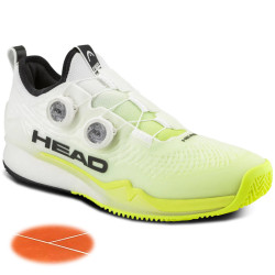 Head Endure Pro BOA Clay - Chaussure tennis homme Terre Battue Blanc Jaune Fluo