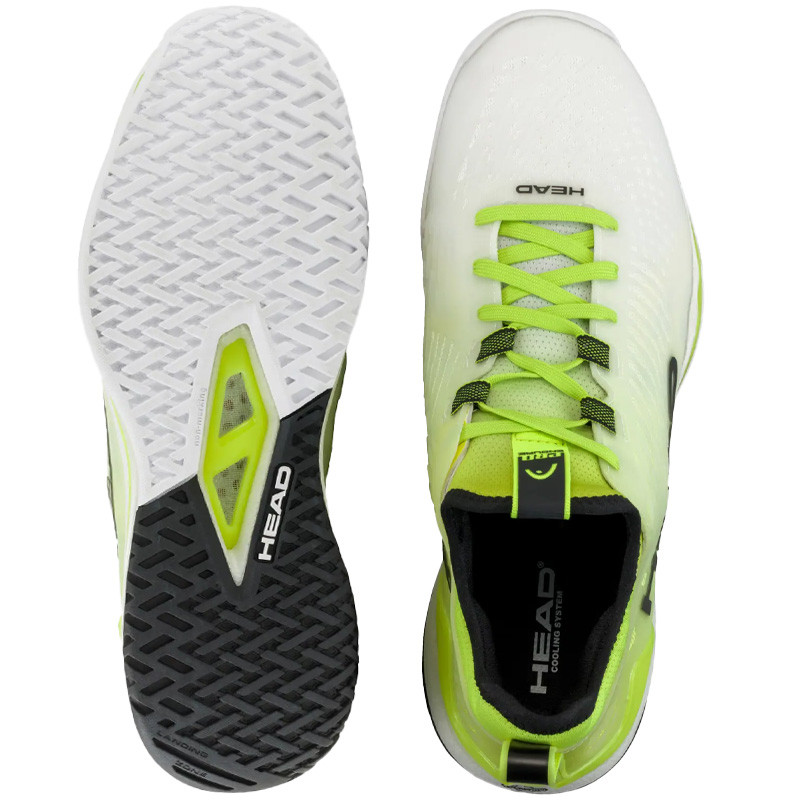 Head Endure Pro - Chaussure tennis homme All Court blanc et jaune fluo