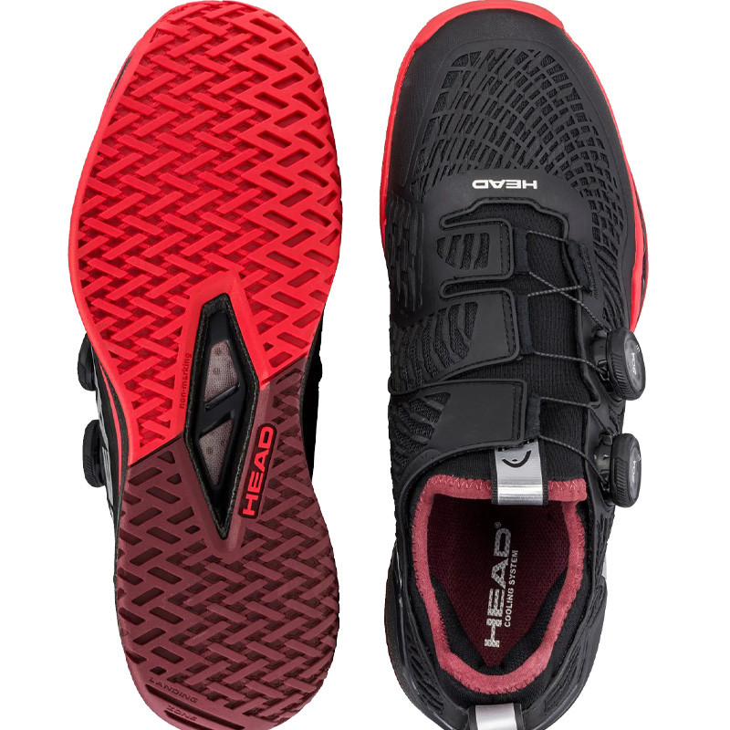 Head Endure Pro BOA - Chaussure tennis homme All Court Noir et Rouge