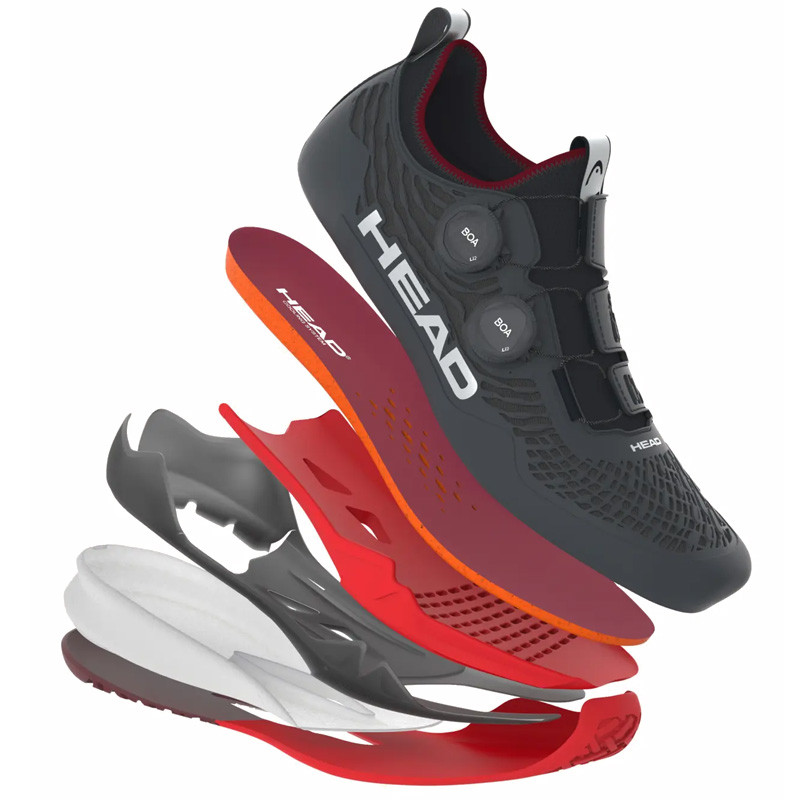 Head Endure Pro BOA - Chaussure tennis homme All Court Noir et Rouge