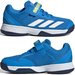 Adidas Courtflash Kids Velcro - Chaussure tennis enfant à scratch Bleu