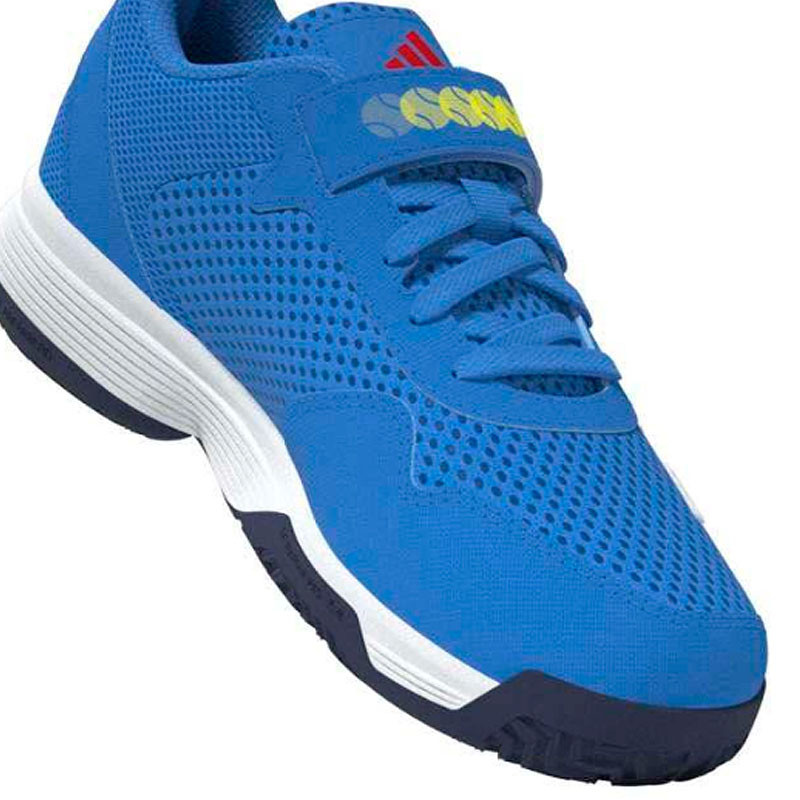 Adidas Courtflash Kids - Chaussure tennis enfant à scratch Bleu Blanc