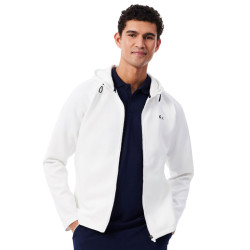 Sweat zippé à capuche Lacoste Équipe de France de tennis - Coloris blanc