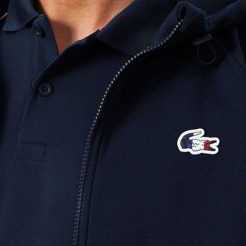 Sweat zippé à capuche Lacoste Équipe de France Tennis, Coloris marine