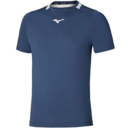 Tee-shirt de tennis homme Mizuno Dynamotion Fit bleu marine et blanc