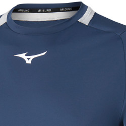 Tee-shirt de tennis homme Mizuno Dynamotion Fit bleu marine et blanc