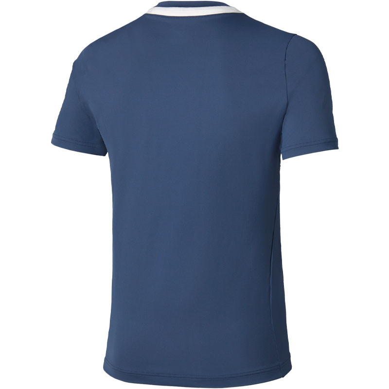 Tee-shirt de tennis homme Mizuno Dynamotion Fit bleu marine et blanc