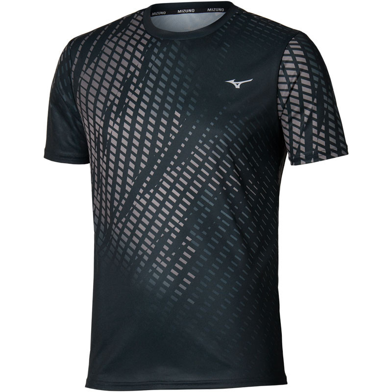 Tee-shirt de sport homme Mizuno Graphic Short Sleeve Origami noir