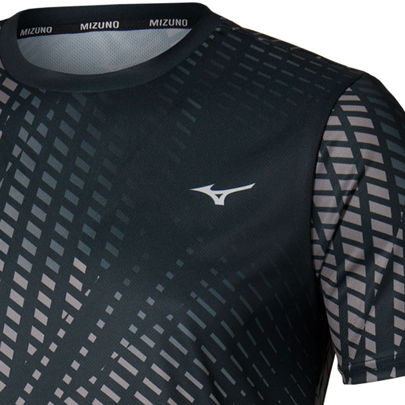 Tee-shirt de sport homme Mizuno Graphic Short Sleeve Origami noir