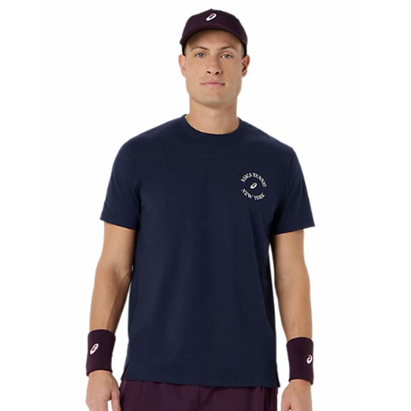 Tee-shirt de tennis homme Asics Game Seasonal Graphic US Open bleu marine