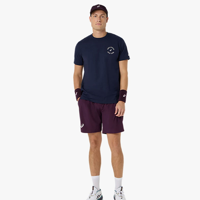Tee-shirt de tennis homme Asics Game Seasonal Graphic US Open bleu marine