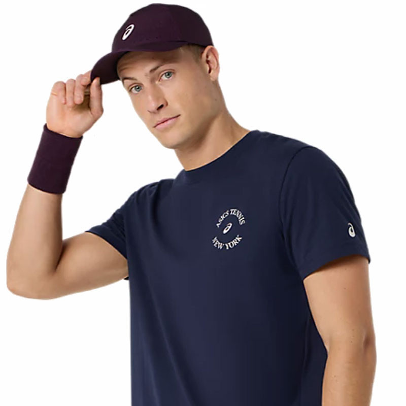 Tee-shirt de tennis homme Asics Game Seasonal Graphic US Open bleu marine