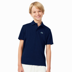 Polo de tennis enfant Lacoste Sport Ultra Dry piqué bleu marine