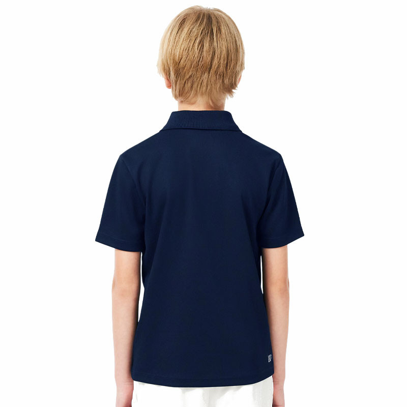 Polo de tennis enfant Lacoste Sport Ultra Dry piqué bleu marine