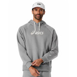 Sweat à capuche de sport homme Asics Logo Fleece Hoodie coloris gris