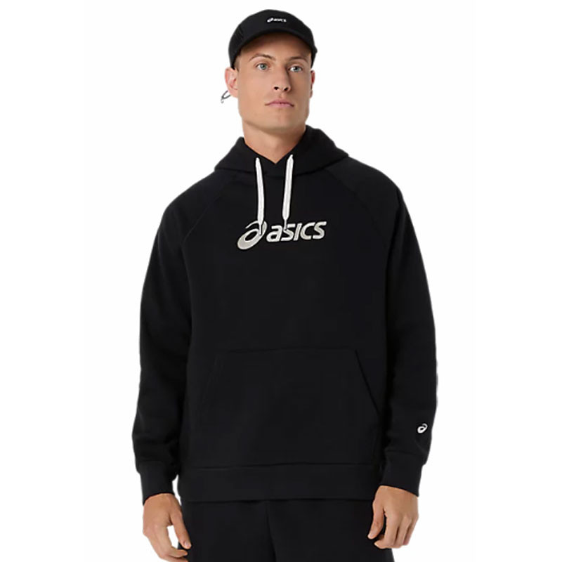 Sweat à capuche de sport homme Asics Logo Fleece Hoodie coloris noir