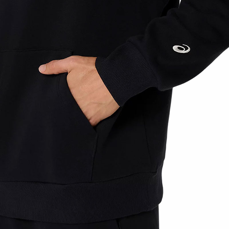 Sweat à capuche de sport homme Asics Logo Fleece Hoodie coloris noir