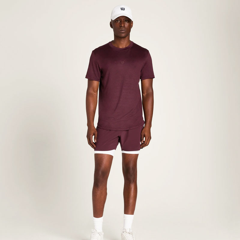 T-shirt de Tennis Homme Wilson Everyday Performance Tee - Bordeaux