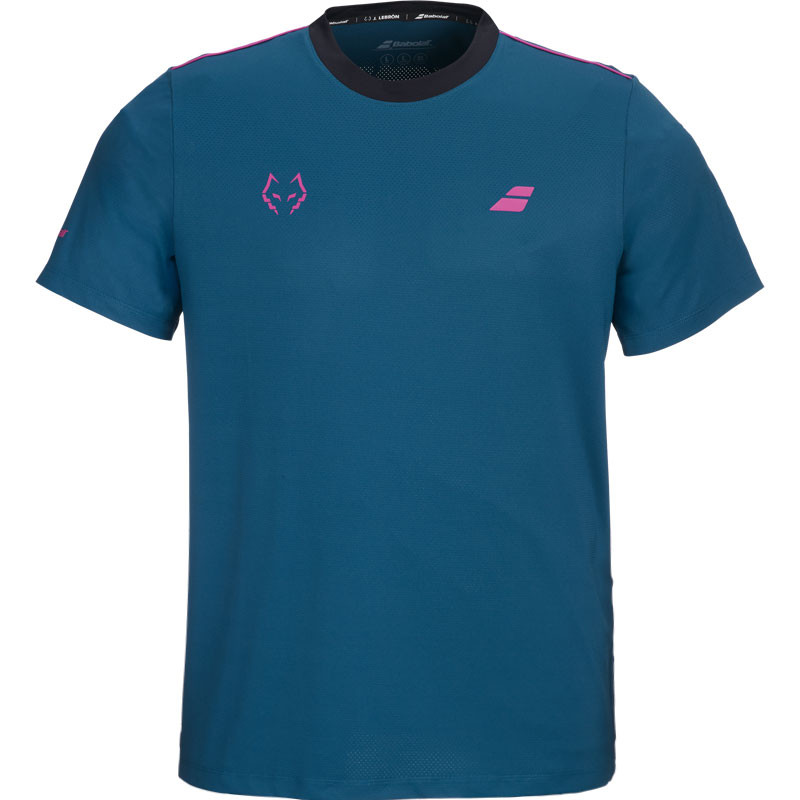 Tee-shirt de padel homme Babolat Crew Neck Tee Lebrón, bleu profond