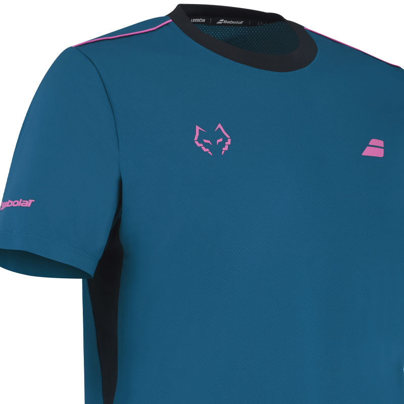 Tee-shirt de padel homme Babolat Crew Neck Tee Lebrón, bleu profond