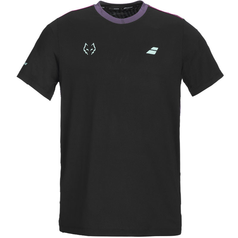 Tee-shirt de padel homme Babolat Crew Neck Tee Lebrón, coloris noir