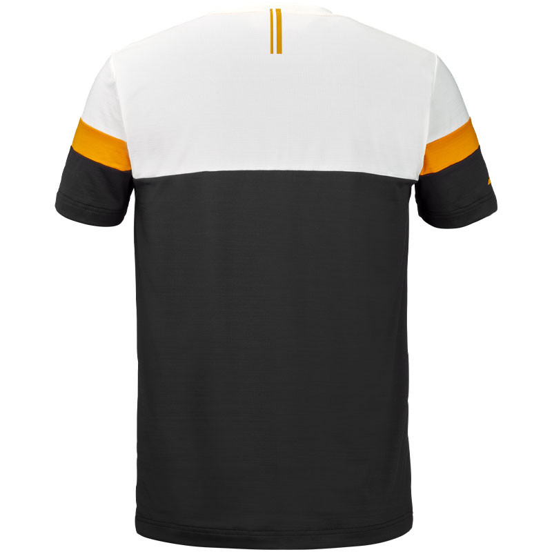 Tee-shirt de tennis homme Babolat Perf Crew Neck noir, blanc et orange