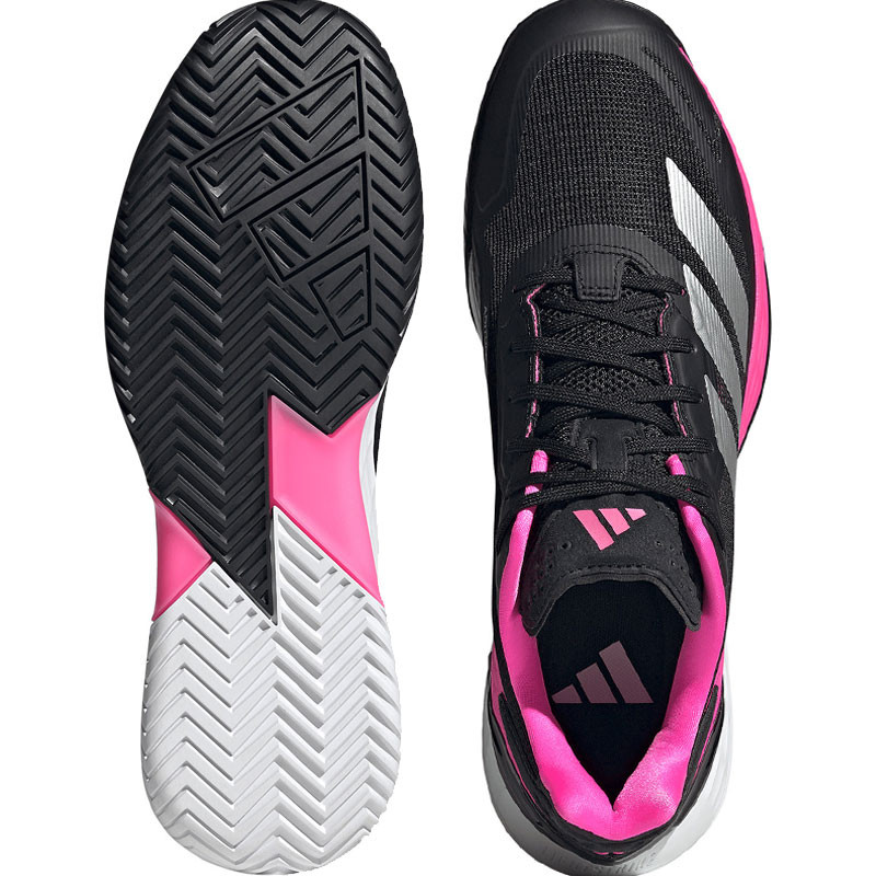 Adidas Defiant Speed 2, Chaussure tennis homme All Court Noir-Rose Fluo
