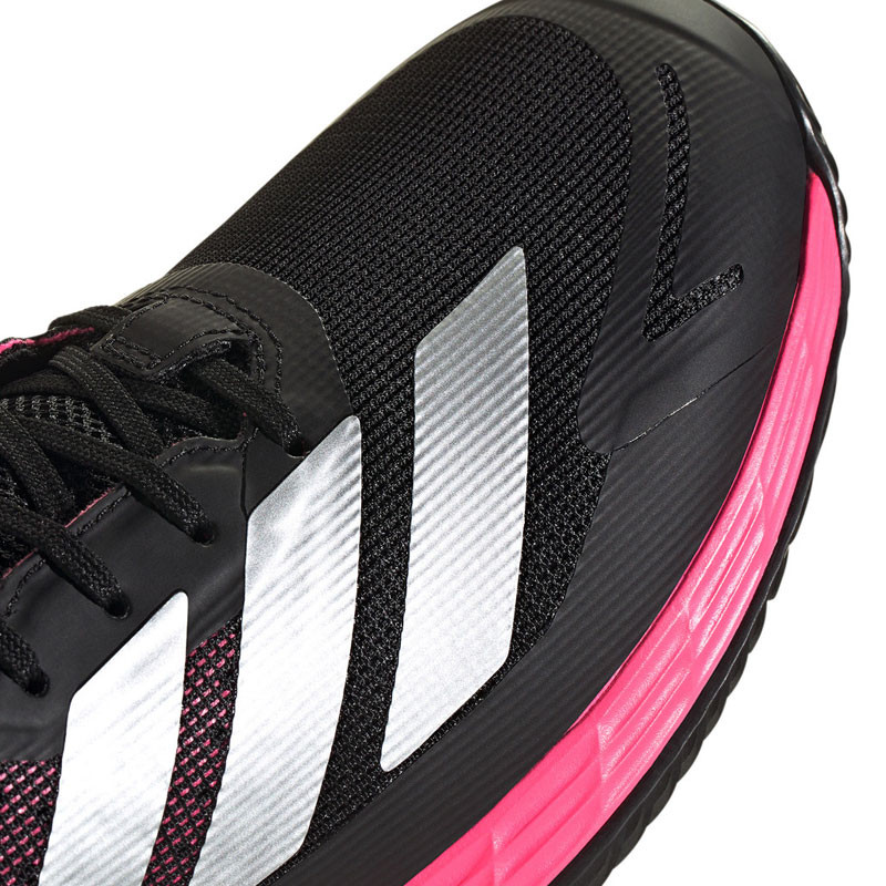 Adidas Defiant Speed 2, Chaussure tennis homme All Court Noir-Rose Fluo